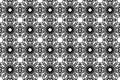 Seamless black and white Moroccan texture with flowers. Pattern for tiles. Royalty Free Stock Photo