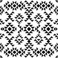 Seamless black and white navajo pattern, vector illustration