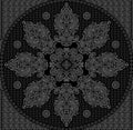 Seamless black and white paisley border with Asian design elements Royalty Free Stock Photo