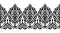 Seamless black and white paisley border