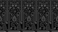 Seamless black and white paisley border with traditional Asian design elements Royalty Free Stock Photo