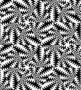 Seamless Black and White Pattern of Expanding Waves Intersect in the Center. The Visual Illusion Of Movement Royalty Free Stock Photo