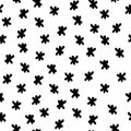 Seamless black and white pattern with hand drawn flakes for surface design and other design projects