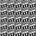 seamless black and white pattern with number 100. background Royalty Free Stock Photo