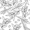 Seamless black and white pattern Olives Royalty Free Stock Photo