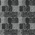 Seamless black and white pattern of rounded rectangles