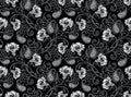 Seamless black and white rose flower background
