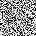 Seamless black and white scribble curved line pattern in 80s 90s memphis style