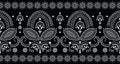 Seamless black and white traditional indian border