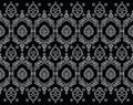 Seamless black and white traditional indian paisley border Royalty Free Stock Photo