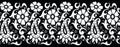 Seamless black and white traditional indian paisley border Royalty Free Stock Photo