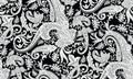 Seamless black and white traditional indian paisley pattern