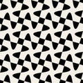 Seamless Black & White Vector Geometric Swirl Cross Checker Pattern