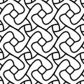 Seamless Black & White Vector Geometric Swirl Round Line Pattern Royalty Free Stock Photo