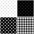 Seamless black and white vector pattern or tile background set Royalty Free Stock Photo