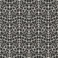 Seamless black white woven cloth floral linen texture. Two tone monochrome pattern background. Modern textile weave