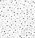 Seamless blob pattern. Ink drop background. Black uneven specks