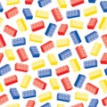 Seamless toy building blocks pattern background