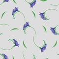 Seamless bloom cartoon pattern in flat style Royalty Free Stock Photo