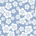 Seamless blue abstract floral background