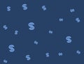 Seamless blue background, dollar sign