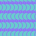 Seamless blue background. A pattern of circles and crescents. The horizontal pattern. Delicate pastel shades of azure