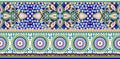 Seamless blue border with traditional Asian design elements Royalty Free Stock Photo