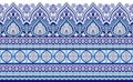 Seamless blue border with traditional Asian design elements on white background Royalty Free Stock Photo