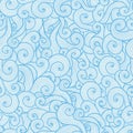 Seamless blue curly pattern Royalty Free Stock Photo
