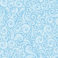 Seamless blue curly pattern