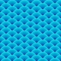 Seamless blue dragon fish scales wave pattern