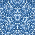 Seamless Blue Floral Mandala Pattern Royalty Free Stock Photo