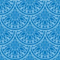 Seamless Blue Floral Mandala Pattern Royalty Free Stock Photo