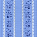 Seamless blue flowers pattern striped background Royalty Free Stock Photo