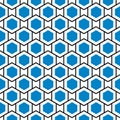 Seamless blue hexagons hive grid background