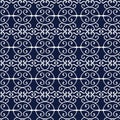 Seamless Blue Japanese Background Round Spiral Cross Frame Royalty Free Stock Photo