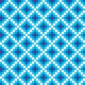 Seamless blue mosaic pattern. Vector pixels. Illustration with color tiles