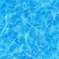 Seamless blue ocean light pattern. Sea ripple with scattered little sunbeams. Swimming pool texture. Azure shining Royalty Free Stock Photo
