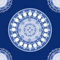 Seamless blue pattern for ceramic, porcelain, chinaware design