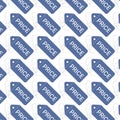 Seamless Blue Price Tag Pattern: Rounded Corner Angled Repeat Royalty Free Stock Photo