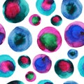 Seamless blue, purple and green bubble pattern on a white background Royalty Free Stock Photo