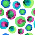 Seamless blue, purple and green bubble pattern on a white background Royalty Free Stock Photo