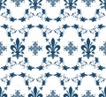 Seamless blue royal texture with fleur-de-lis Royalty Free Stock Photo