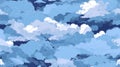 Seamless blue sky with clouds pattern background
