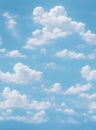Seamless Blue Sky and Fluffy Clouds Pattern Background