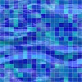 Seamless blue tiles, submerged