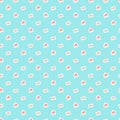 Seamless blue vector envelopes pattern