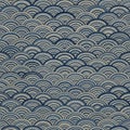 Blue and White Overlapping Semicircles Pattern, Abstract Geometric Background Royalty Free Stock Photo