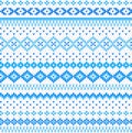 Seamless blue and white knitted background