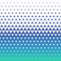 Seamless blue and white morphing triangle halftone grid gradient pattern geometric background. Royalty Free Stock Photo